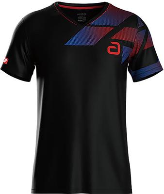 Andro Table Tennis Game Table Tennis Black X Size 2XL Shirt, J.T.T.A (Japan Association) Approved, Unisex, Benzen, Red,