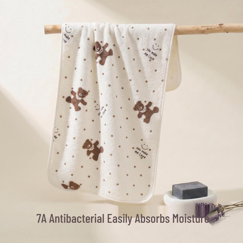 Thick Coral Fleece Face Towel - Soft, Absorbent & Quick-Drying for Couples