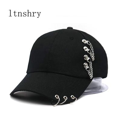 Sommer Erwachsene Casual Solide Einstellbar Kreative Kreuz Piercing Eisen Ring Baseball Caps Snapback Cap Unisex Hip Hop Reise Strand Hut sonnenhüte