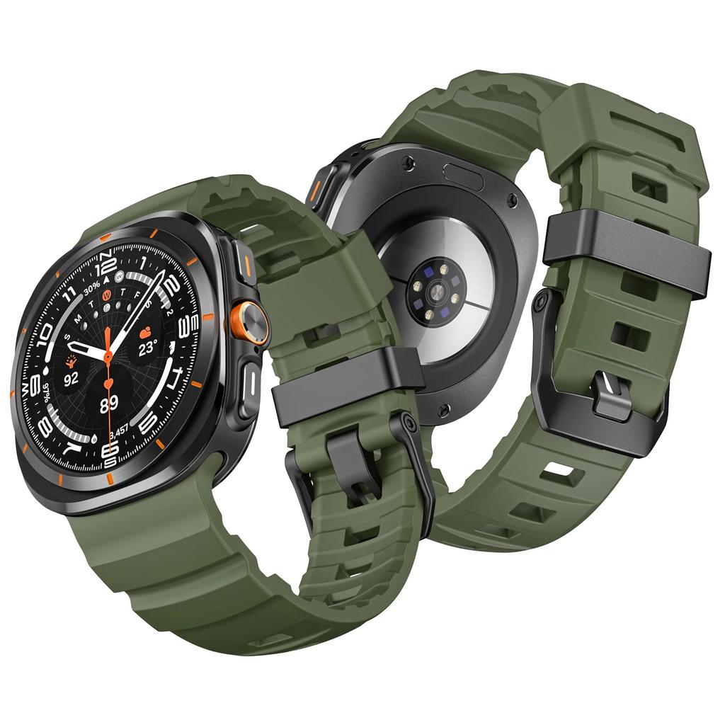 Miękki gumowy pasek do Samsung Galaxy Watch Ultra 47mm Pasek Męska sportowa bransoletka do Samsung Galaxy Ultra 47 Zakrzywione końcówki Pasek na nadgarstek