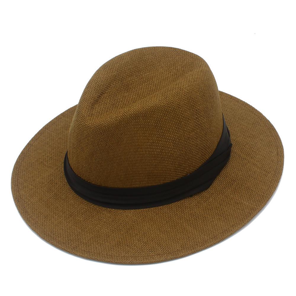 Hot-selling fashion Panama straw hat spring and summer outdoor sunshade beach hat men's and women's versatile big eaves sun protection straw hat