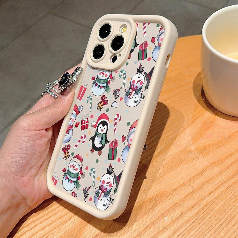 Cute Penguin Snowman for iPhone14/15Promax Apple 11/12/13 Silicone Phone Case 16Pro