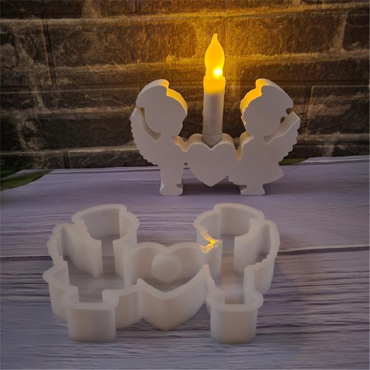Stylish Decorative Sturdy Silicone Mould of Boy and Girl with Heart for Jewelry Accessory and Home Crafting Supplies