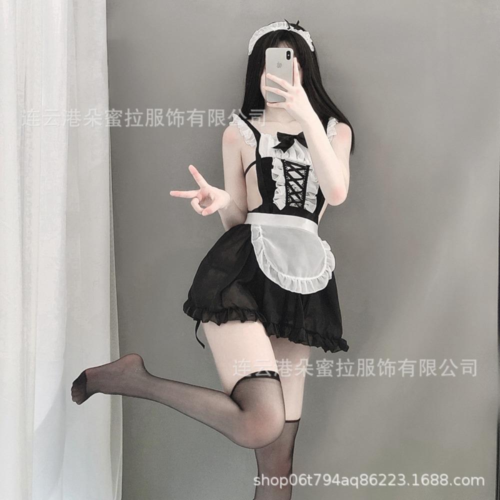 Domila Sexy Lingerie Set Pajamas Seduction Qqny Butterfly Apron Free Maid Uniform Wholesale