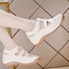 Sandals Women's Soft Leather Summer New Flat Bottom Non-slip Breathable Single Shoes Comfortable Hollow Soft Sole Large Size Hole Shoes