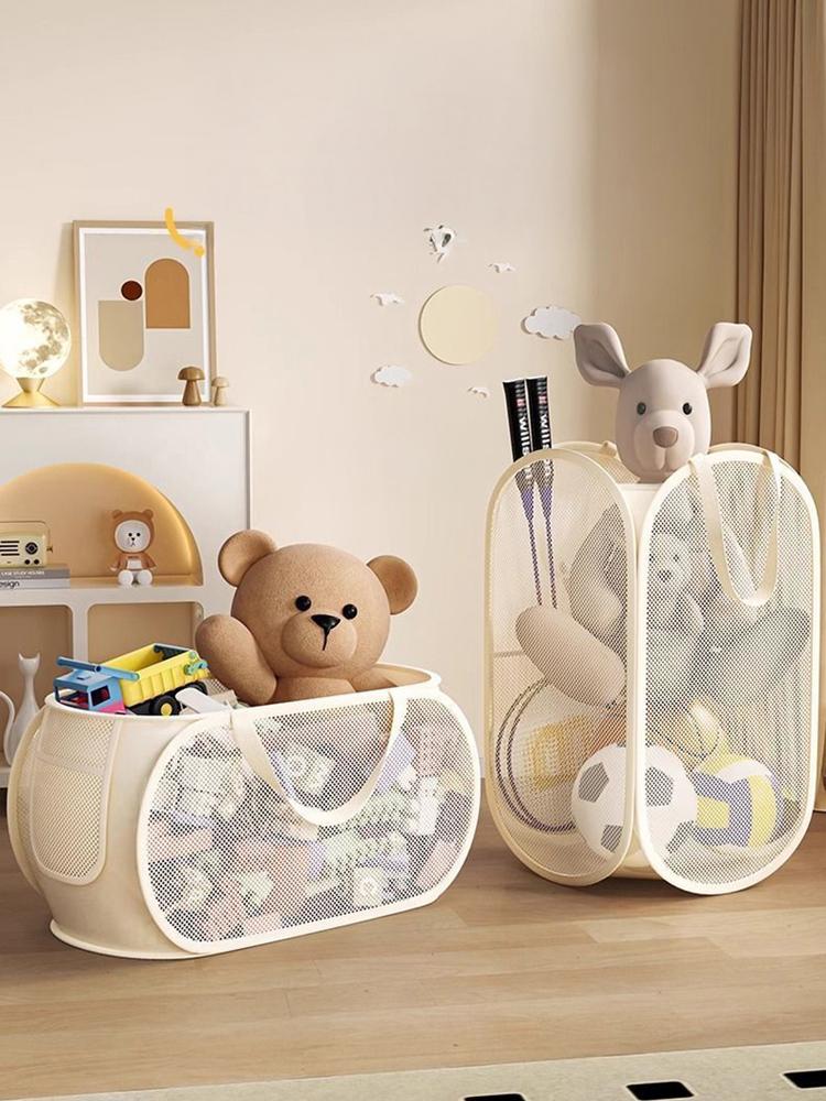 Dirty Clothes Basket Skeleton Ventilated Foldable Easy Storage Portable Large Capacity Clothes Basket  Multifunctional Storage