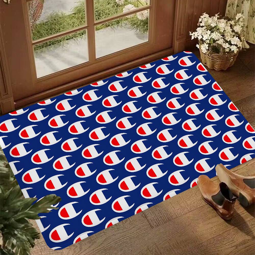 C-Champion brand logo Floor Mat Rectangle Anti-slip Home Soft Badmat Front Door Indoor Outdoor Mat el Decor Mat