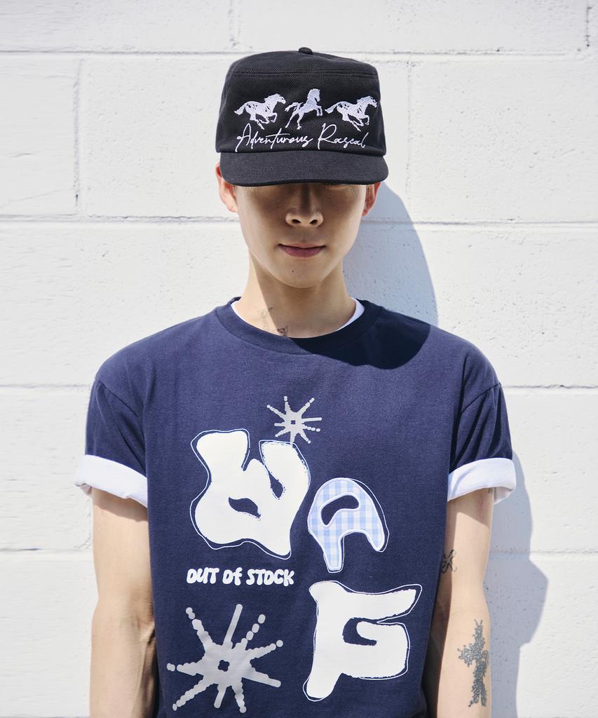 SCALLYWAG [Ryu Jeong-Ran × Skelly Wung] Horse Pillbox Cap [Black]