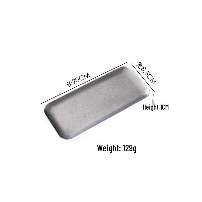 Retro Distressed Stainless Steel Snowflake Rectangular Plate: Barbecue & Hot Pot Restaurant Serving Dish with Custom Patterns.