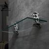 Romantic Gold Bathroom Glass Shelf - Single Layer Tempered Glass Wall Mounted Rustproof Glass Shelf MB-0813B