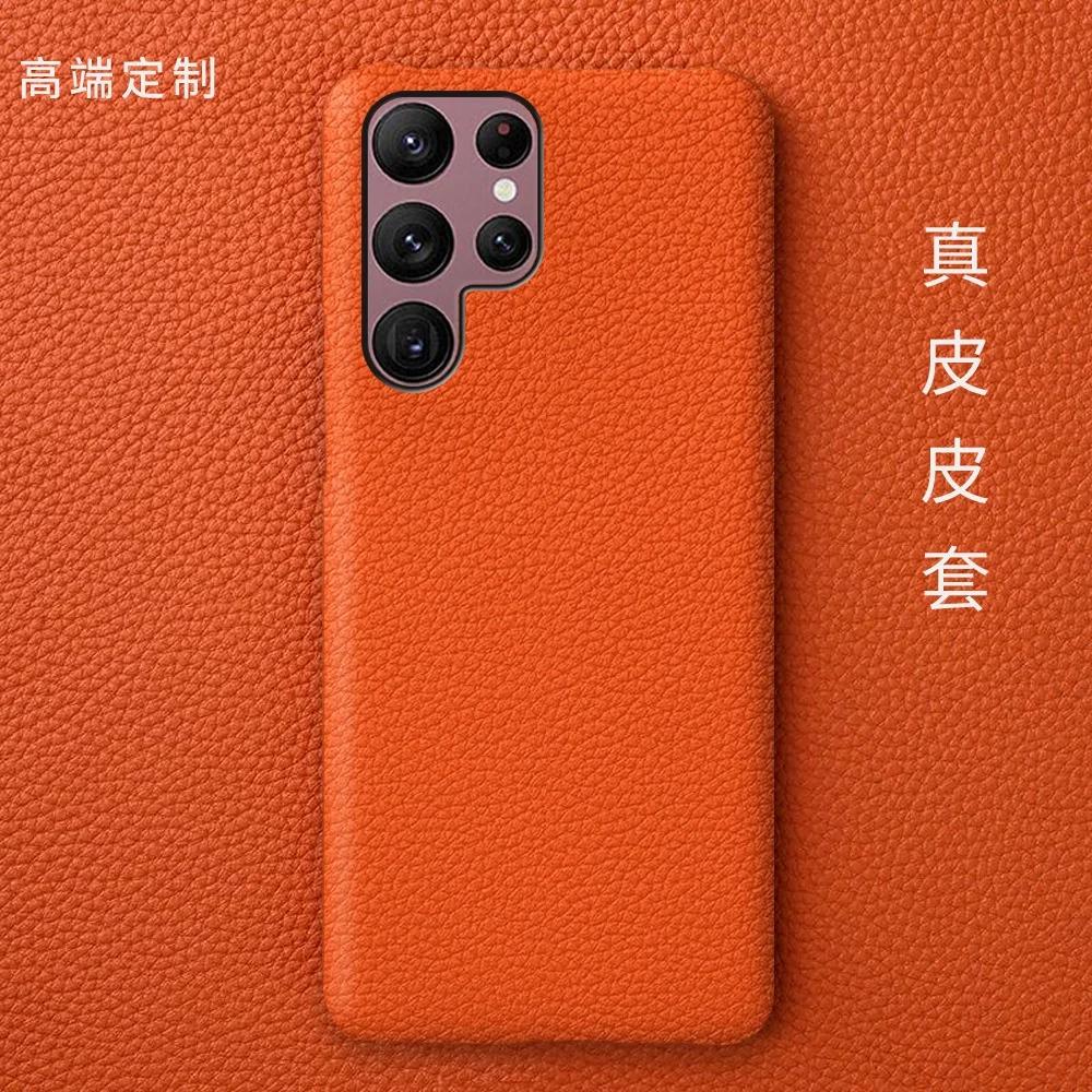 High-end Genuine Cowhide Leather Case for Samsung Galaxy S23 Ultra S24 S25+ 5G S22 Plus S21 S20 FE Note 20 Ultra Note 10 Note9