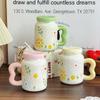 Birthday Gift for Best Friend Retro Flower Cup for Boys and Girls High End Ceramic Mug Souvenir Gift Box