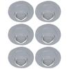 6 Pcs PVC D Ring Patch Elastic Rope Set Stainless Steel D Ring Patch Bungee Cord SetGray