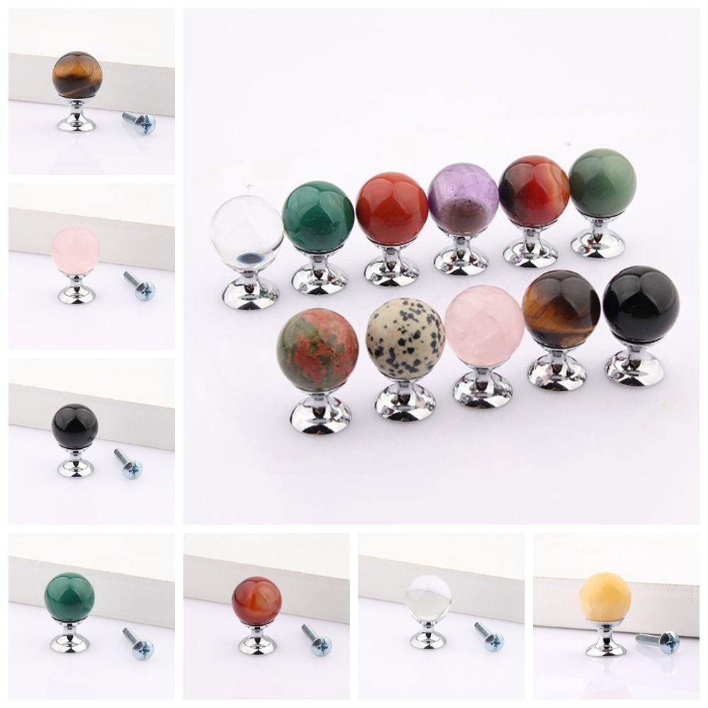 20mm Crystal Glass Cabinet Knobs Sparkling Drawer Pulls Handles  Cupboard