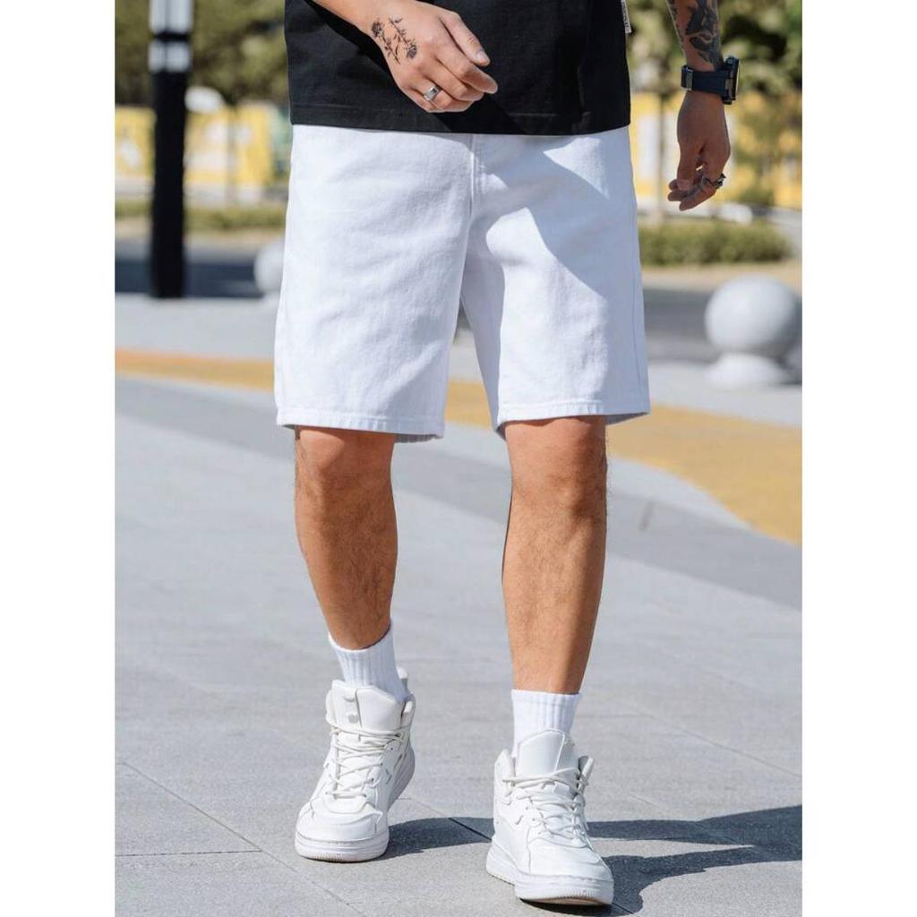 Tendenza Estiva Nicchia Retro Pantaloncini Denim Uomo Larghi Casual Trendy Marca Pantaloni a Cinque Quarti