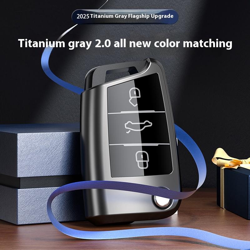 2025 Titanium Gray for VW Volkswagen Golf 7 MK7 Tiguan MK2 SEAT Ateca Leon FR 2 Ibiza Skoda Octavia A7 Car Key Case Cover Fob