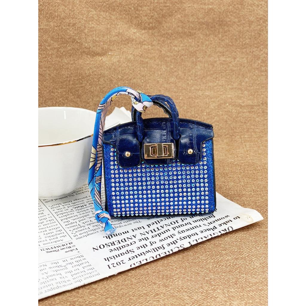 Internet-Berühmtheit neuer Aufkleber Diamant glänzend Haus Mini kleine Tasche Anhänger Kopfhörer Tasche Multifunktionale Münztasche Kreativ