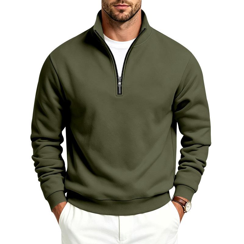 Men's Fleece Half Zip Sweatshirt Stand Collar Relaxed Fit Outdoor Casual Pullover