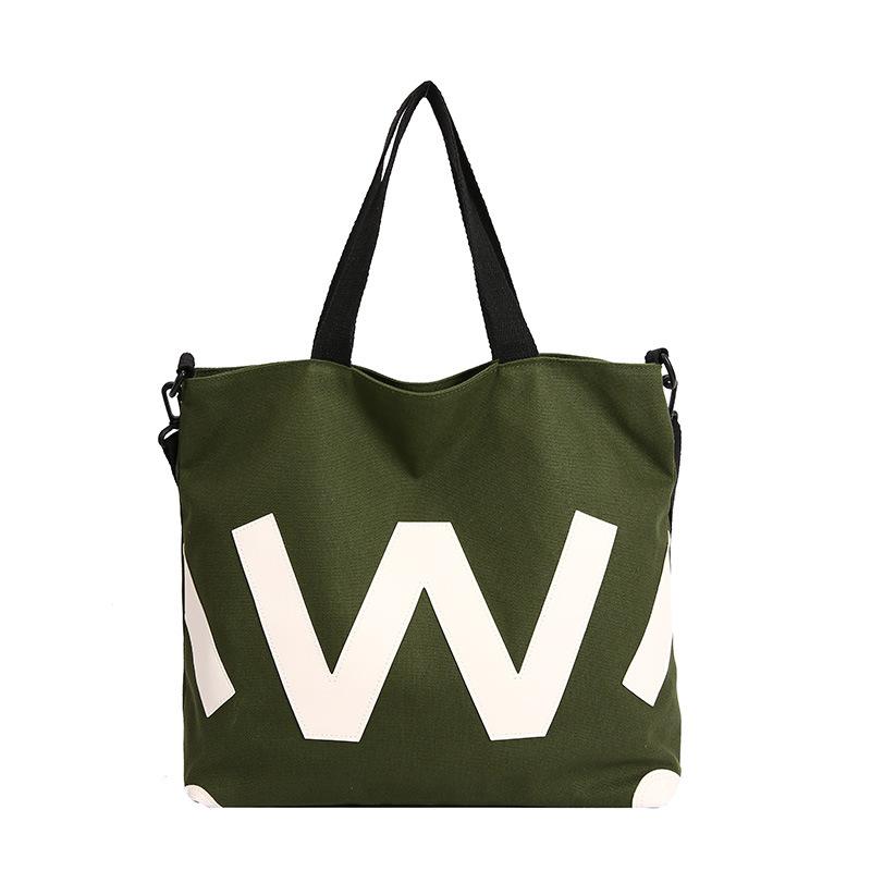 Canvas Bags, Commuter Bags, Tote Bags, Women's Large-capacity Contrasting Colors, College Students, School Bags, Oblique Span Bags, Popular Trend