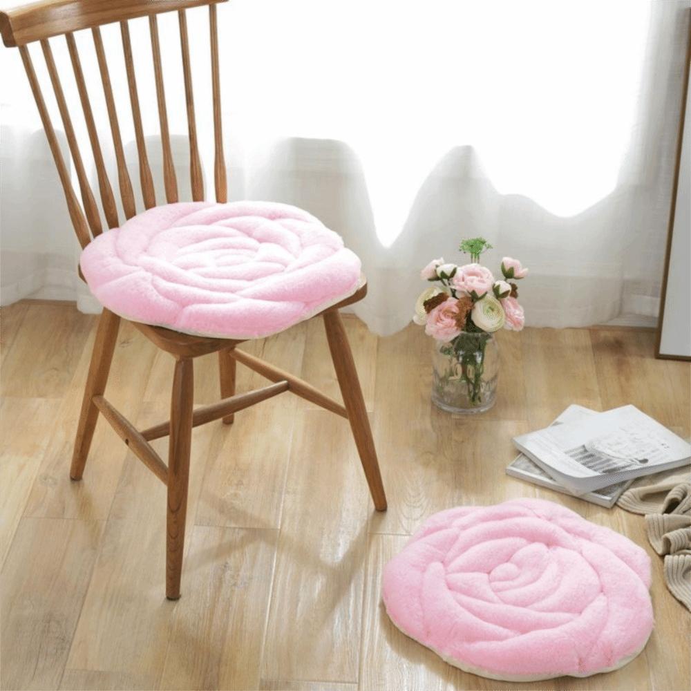 Home Decoration Rose Shaped Chair Cushion Quilted Soft Seat Cushion Non-slip Particle Thickened Tatami Sofa Cushion Living Room