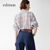Edition Boho Plaid Ramie Long-Sleeve Shirt