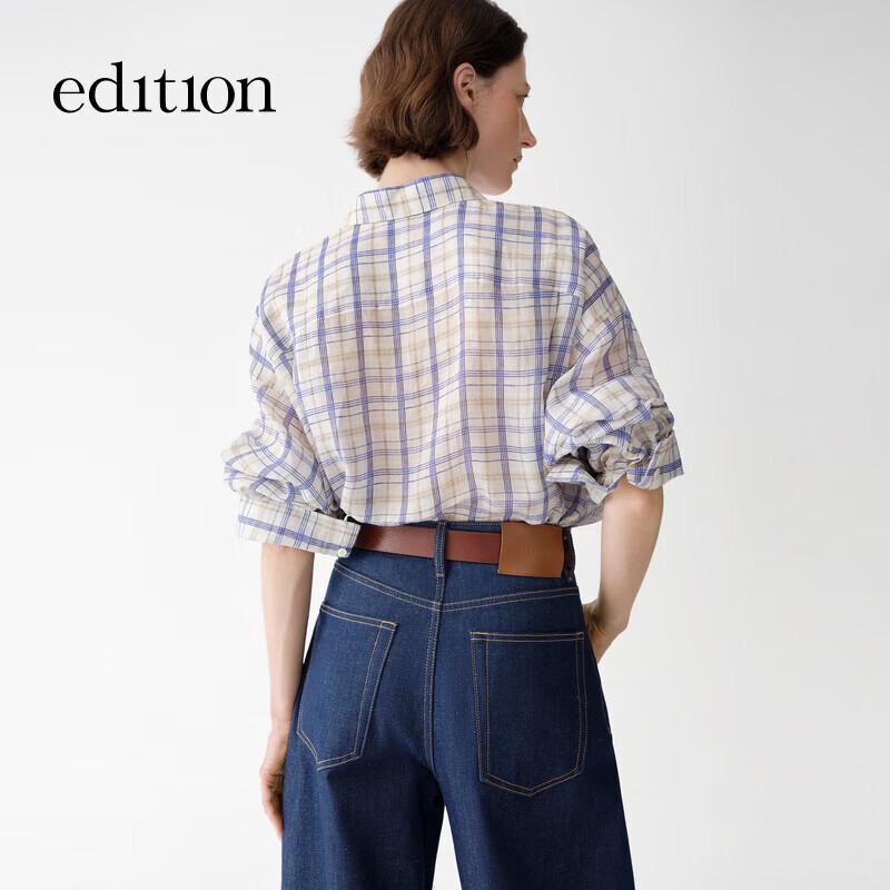 Edition Boho Plaid Ramie Long-Sleeve Shirt