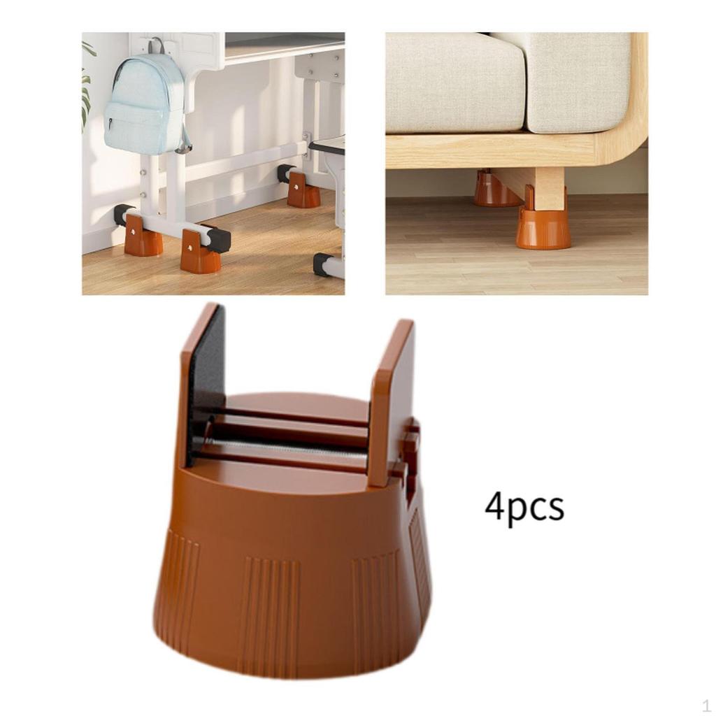 4 Pieces Bed Risers Chair Adjustable Furniture for Dining Room Kitchen