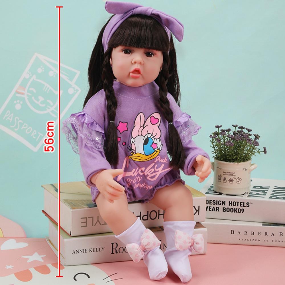 56Cm Reborn Simulation Barbie Gift Doll Baby Soft Gel Girl Toy Set Children's Doll