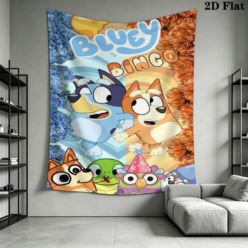 Bingo Friends Tapestry Fun Vibrant Decor Tapestry Wallmounted Background Cloth Work Of Art Home Decor Background Wall Hanging Cloth