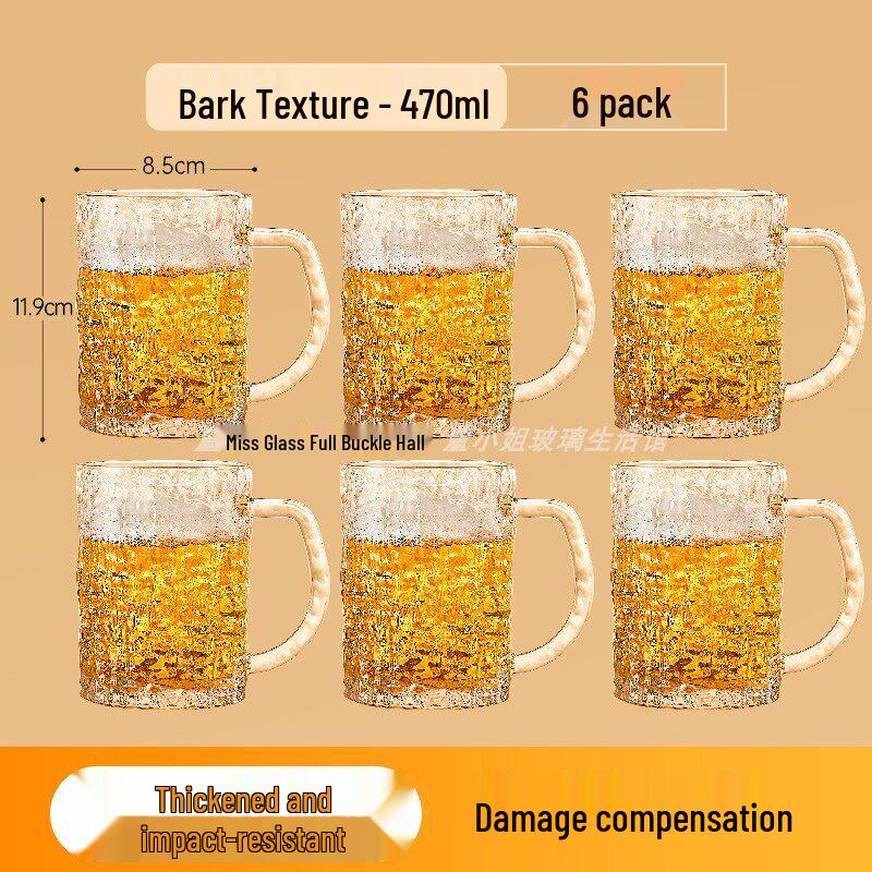 Qiwei Large Capacity Tempered Glass Mug with Handle