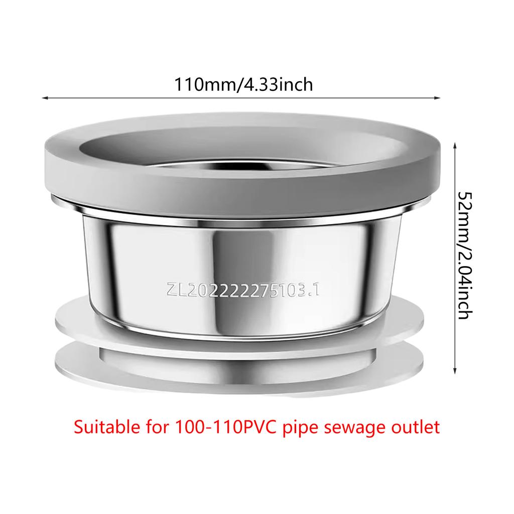 Sturdy Stainless Steel Toilet Seal Rings Bathroom Accessory for Drain Pipe Sealing Suitable for Various PVC Outlets