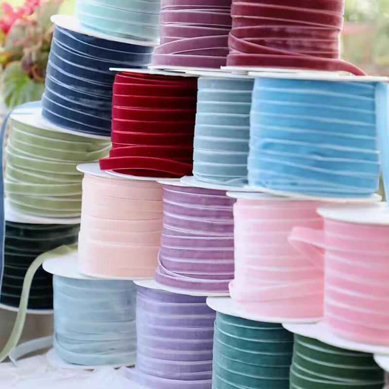 10 Yards Single-Sided Plush Tape Velvet Ribbon DlY Lace Decoration Hair Accessory Material