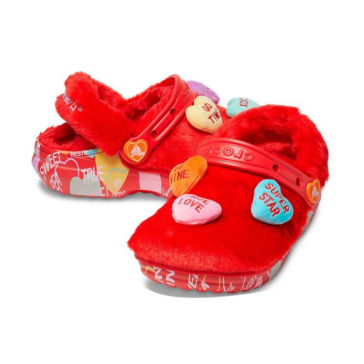 Sweethearts x Crocs Clog Classic Fur Valentines Day Unisex Sneakers Red 207741-610