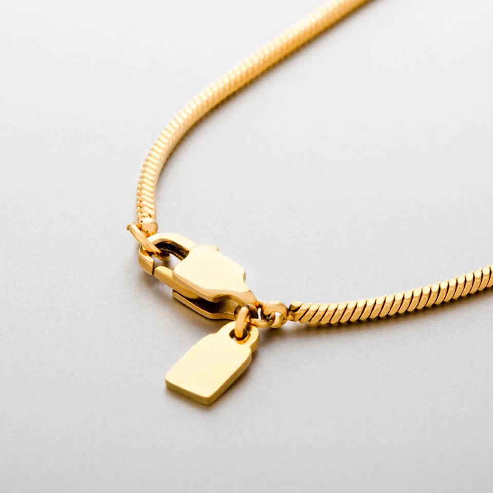 Saint Delan Snake Bone Square Chain Necklace - Men's Korean Style, Trendy and Simple with a Cold, High-Sense Personality