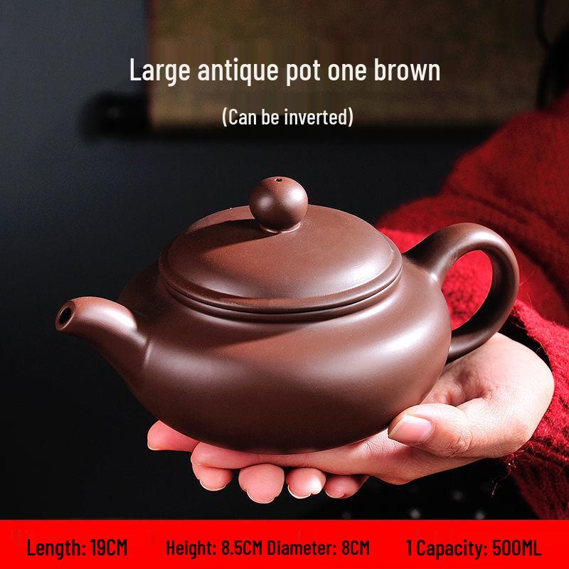 Yixing Large Capacity Purple Clay Teapot with Tea Cup Set for Home Use, Single Pot Kung Fu Tea Set.