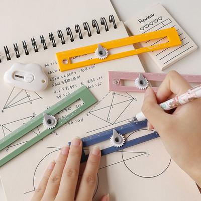 2-in-1-Zirkel, Farbe, multifunktionales Zeichenkreis-Werkzeug, DIY geometrisches Zeichenwerkzeug, Kompass-Lineal für Schule, Büro, Zuhause