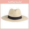 Summer Sun Straw Hat With Wide Brim And Ribbon Decoration For Daily Wear