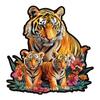 Unique Brain Training Animal Shape 3D Tiger Animal Jigsaw Puzzle Educational Wooden Toy Gift For Adults Kids Interactive Games