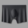 Men Thin Boxers Seamless See-through Soft Solid Color Mid Waist Ice Silk U Convex Soft Plus Size Elastic Quick