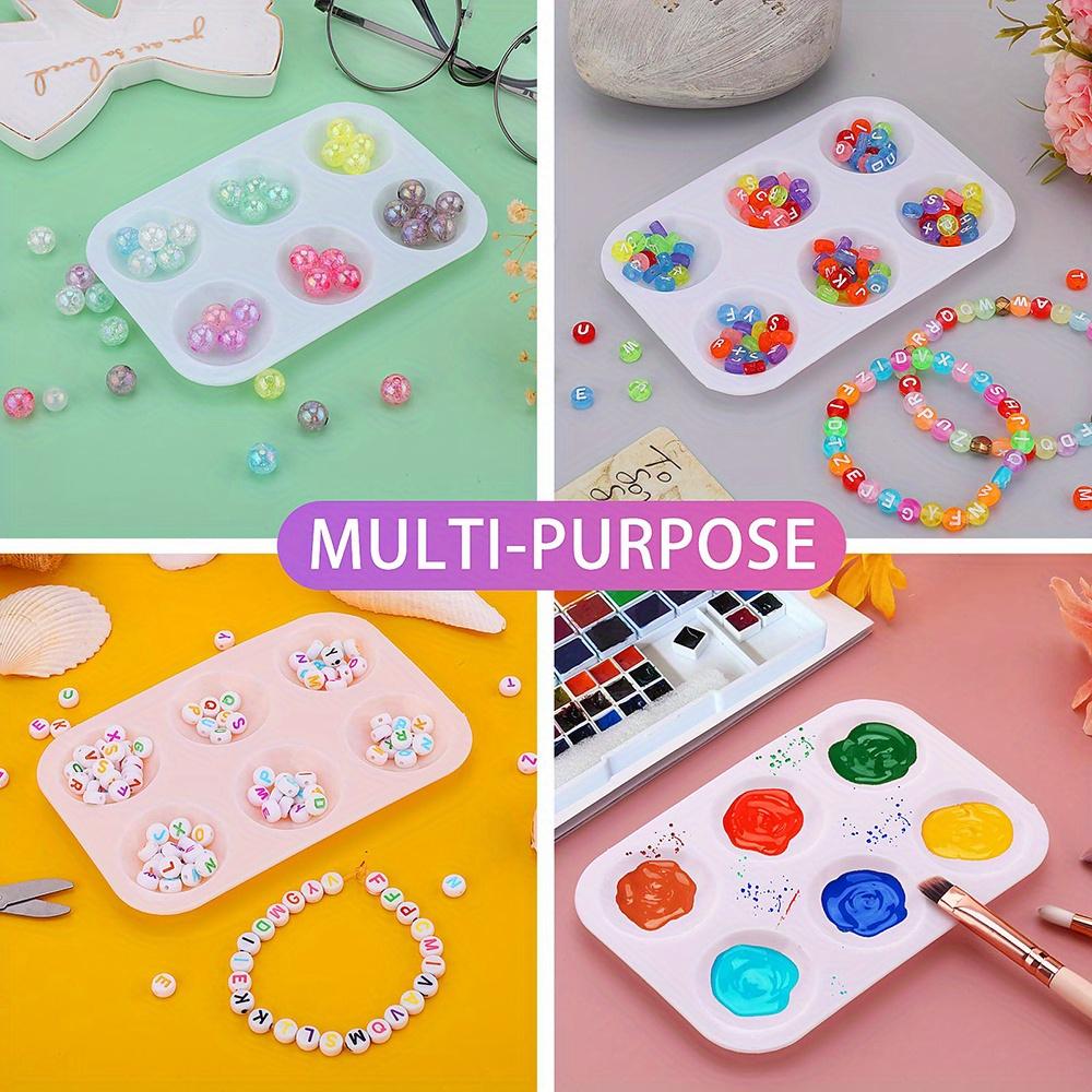 8 PCS Paint Tray Palette, 6 Wells Mini Paint Palette Watercolor Palette Painting Tray Plastic Paint Pallets for Painting Party