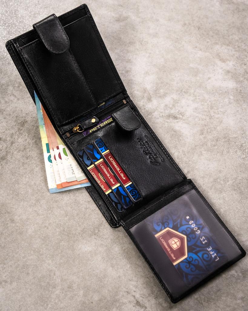 Gift Set: Men's Leather Wallet and Keychain - Peterson