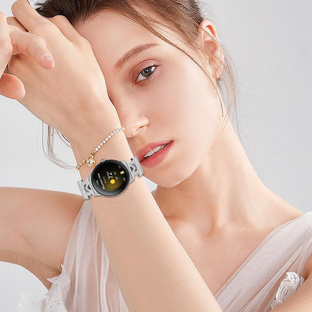 For Google Pixel Watch 2/Watch Bands Stainless Steel M-Type Milanese Watch Band Silver Wrist Strap