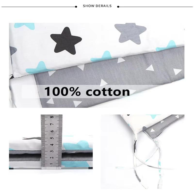 Soft Pure Cotton Removable and Washable Baby Crib Bumper, Anti-Collision, One-Piece Design