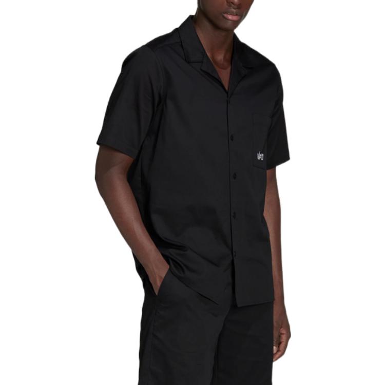 adidas Originals Trifoglio Logo Solido Maglietta Sportiva Manica Corta Uomo Top Nero HT1654