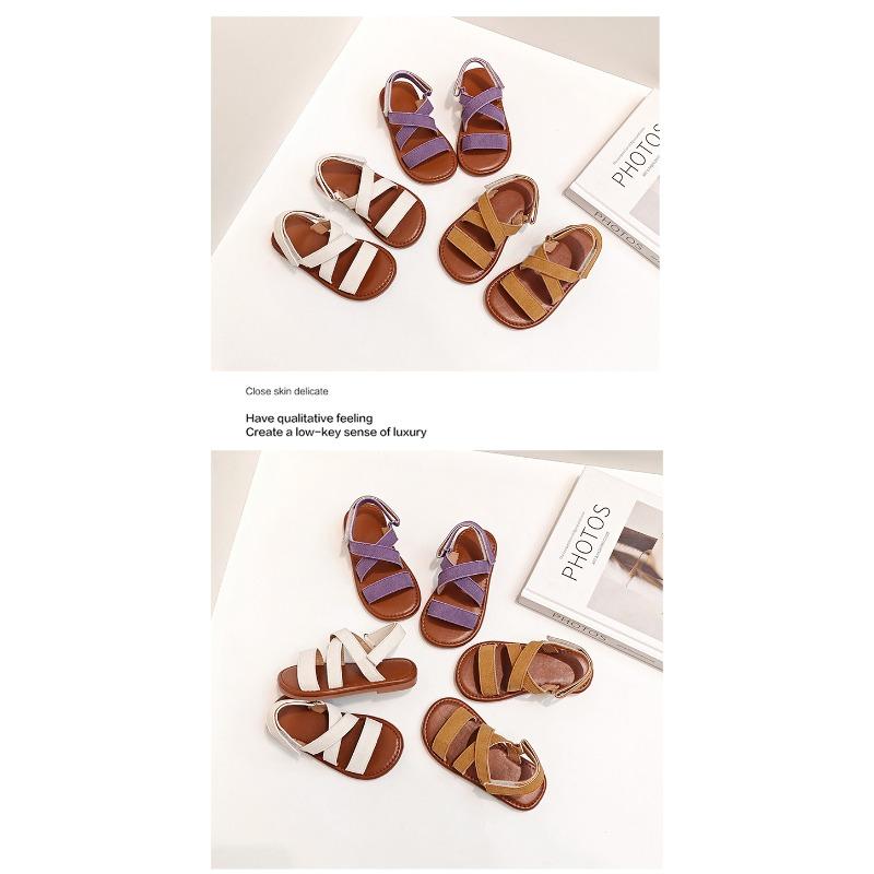 Artistic Retro Girls' Beach Sandals for Toddlers & Youth Simple Soft-Sole Princess Shoes for Babies Fashion Kids Shoes