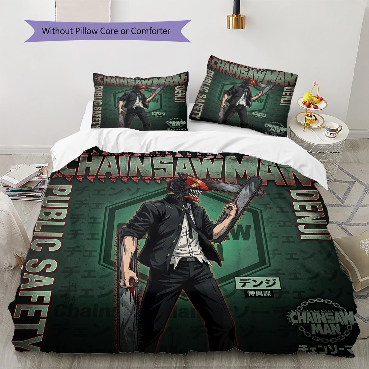 

Chainsaw Man Pattern Bedding Quilt Set Quilt Cover Pillowcase Home Decoration Birthday Gift (1 * duvet cover + 2 * pillowcase, without core) 135x200cm