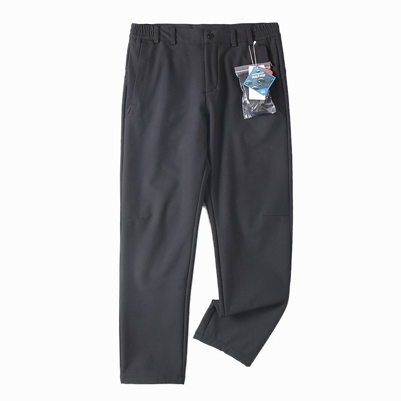 Autumn and Winter Softshell Hiking Pants for Men, Outdoor Windproof and Waterproof, Stretchy, Fleece-Lined, Warm, Functional Straight-Leg Casual Pants