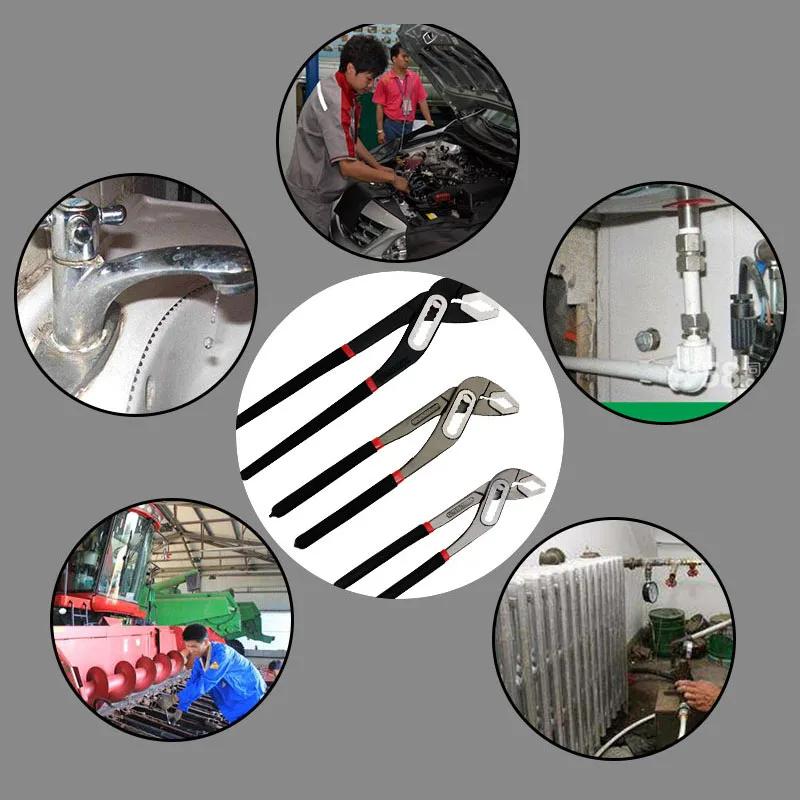 ForHomHeavy Duty Quick Pipe Wrench 8"/10"/12" Chrome Vanadium Adjustable Jaw Water Pipe Clamp Pliers Plumbing Repair Opening Kit