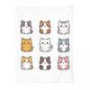 Cute Funny Cat Pattern Blankets Soft Warm Flannel Throw Blanket Plush for Bed Living Room Picnic Travel Home Couch