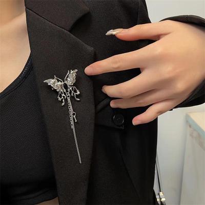 New Tassel Butterfly Brooch for Women Exquisite and High-end Corsage Fashionable and Versatile Suit Accessories